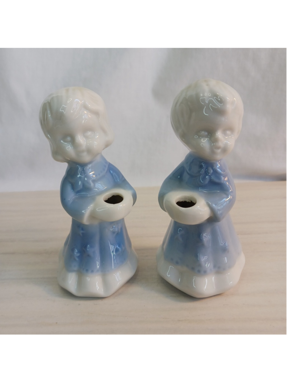 HiMark Porcelain Choir Boy Girl Candle Holders Easter